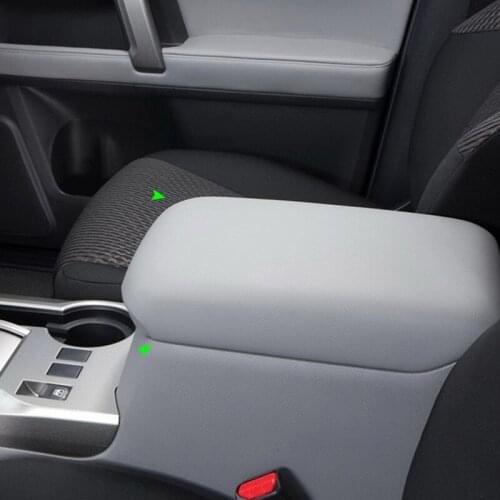 Car Accessories Center Console Lid Armrest Box Leather Cover Sticker Trim For Toyota 4Runner 2010 - 2016 2017 2018 Gray