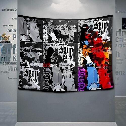 Retro Band LOGO Flag Banner Hip hop\Jazz\Reggae\Rock\Heavy metal Music Poster Tapestry Wall Sticker Bar KTV Studio Decor Cloth