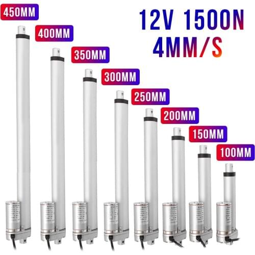 12V Linear Motor 1500N Electric Linear Actuator 100mm 150mm 200mm 250mm 300mm 350mm 400mm 450mm Stroke Linear Drive 3A Max