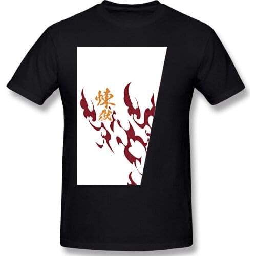 Funny Novelty Mens Basic Short Sleeve T-Shirt Rengoku Kyoujurou Anime Cosplay Tops Tees EUR Size