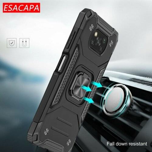 Hybrid Armor Shockproof Finger Ring Case for Xiaomi POCO M3 X3 Mi 10T Lite 10T Pro Redmi Note 9 Pro max 8 9A 9C 9s Note 10 Cover
