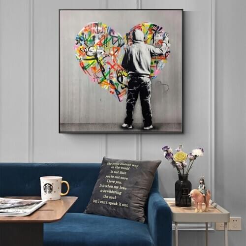 Street Artist Canvas Painting on The Wall Posters and Prints Banksy Graffiti Art Wall Picture for Living Room Modern Home Decor