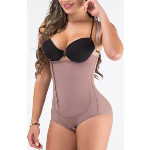 Integrated WomenS High Waist Trainer Postpartum Body Shaper Side Zipper Flatten Abdomen Fajas
