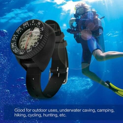 Scuba Diving Compass 50m Waterproof Diving Wrist Compass Water Sport Snorkeling Navigation Gauge Fluorescent Dial Compass