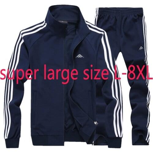 New Arrival Fashion Spring Thin Men Sportswear Oversized Two Piece Thick Stand Collar Casual Hoodie Set Plus Size L-6XL 7XL 8XL
