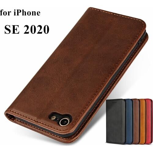 Leather case For iPhone SE 2020 4.7" Flip case card holder Holster Magnetic attraction Cover Case Wallet Case