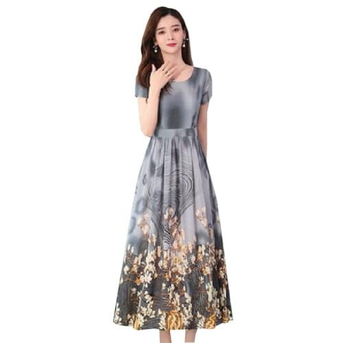Short Sleeve summer Dress Women 2020 New Spring and Autumn Sexy Floral Trendy Elegant Noble V-neck Plus Size Long Dresses Female