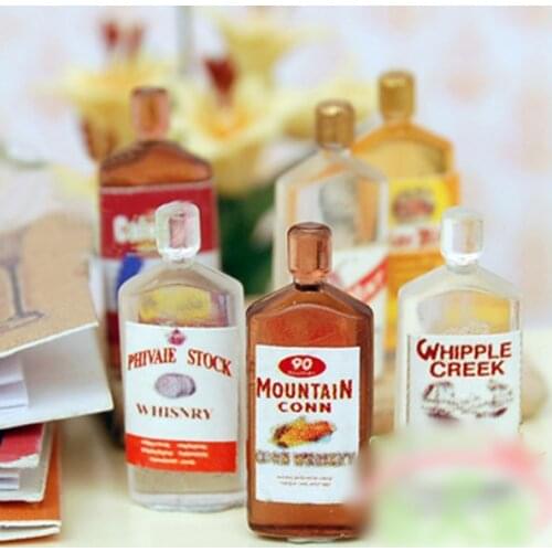 Lot Dolls House Miniature Pub Wine Drink Whisky Bottles, Goblets, Beer Cups 12th