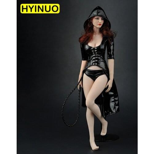 1/6 Scale Female ZY5018 Womens Sexy Hood Leather Trench Coat Clothes Clothing Suit Set Model for 12''Action Figure Body