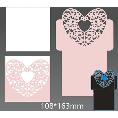 Metal Cutting Dies heart invitation New Scrapbook paper template Embossing DIY Paper Card Craft 108*163mm