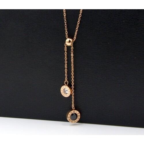 Fashion Women Necklace Stainless Steel Necklaces With Roman Numeral Luxury Women Wedding Jewelry Collars N101