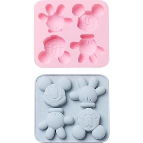 Cartoon 4 even small rat silicone mold DIY cake chocolate 3D mold childrens food supplement mold soft candy cookie baking tool