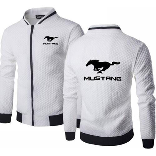 NEW Men Anime for Mustang Car Logo Print Casual HipHop Harajuku Gradient High Quality Cotton Mens baseball jacket Sweatshirt