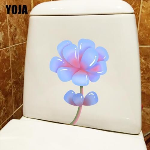 YOJA 15.2X22.7CM Dreamy Blue Purple Fresh Flesh Wall Stickers For Kids Rooms Creative Toilet WC Decor T1-1425