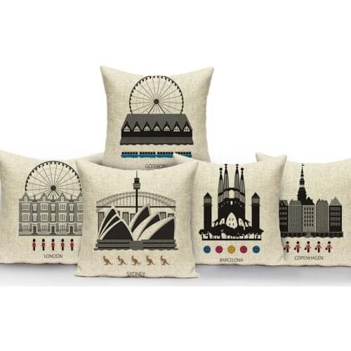 Pillow Cover Home Decor Cushion Cover London Paris Sydney Sofa Covers Custom Sofa Seat Bed British Flag Soldiers Pillow Case