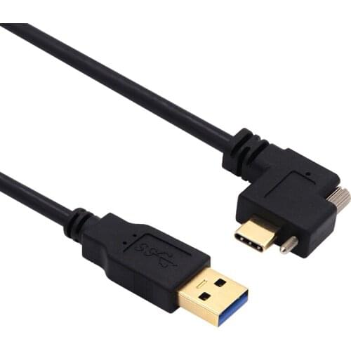 USB3.0 Male to USB 3.1 USB-c Type-C Up Down Left Right 90 Degree with Dual Screws Locking male Data Cable USB3.0 Panel Mount