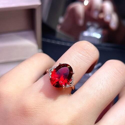 Simple and stylish topaz ring, red topaz, 925 silver, beautiful and novel, exquisite craftsmanship