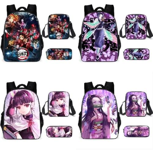 Devils Blade Cartoon Manga Anime Peripheral Schoolbag Demon Slayer Kimetsu No Yaiba Nezuko Children Student Storage Backpack