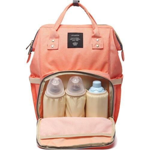 Lequeen Mummy Maternity Nappy Bag Large Capacity Infant Baby Travel Backpack Bottles Storage Nipple Nursing Bags for Baby Care