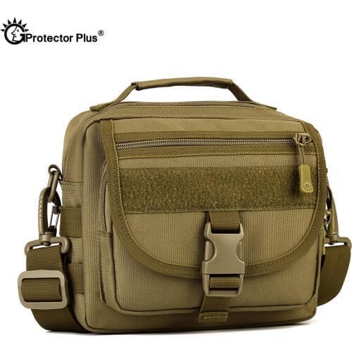 PROTECTOR PLUS Outdoor Tactical Army Fan Durable Nylon Camouflage Shoulder Messenger Bag Casual Unisex Travel Handbag Deputy Bag
