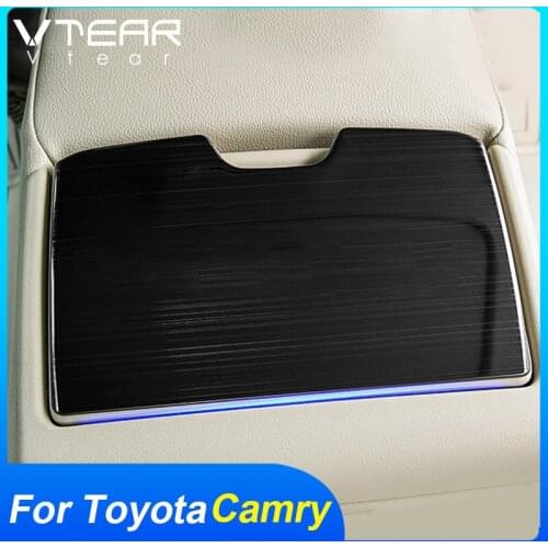 Vtear For Toyota Camry Center armrest cup holder cover styling interior decoration stainless steel car accessories parts 2020