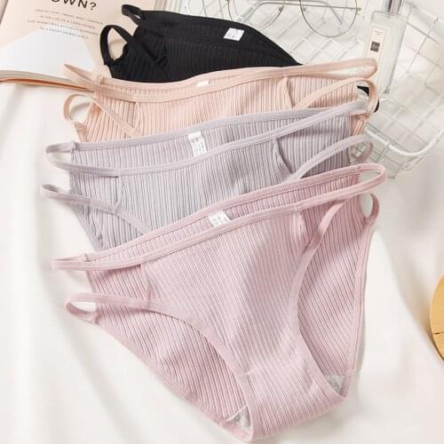 Sexy Cotton Womens Panties Hollow Striped Womens Panties Low Waist Soft Womens Panties Skin-friendly Underwear Panties