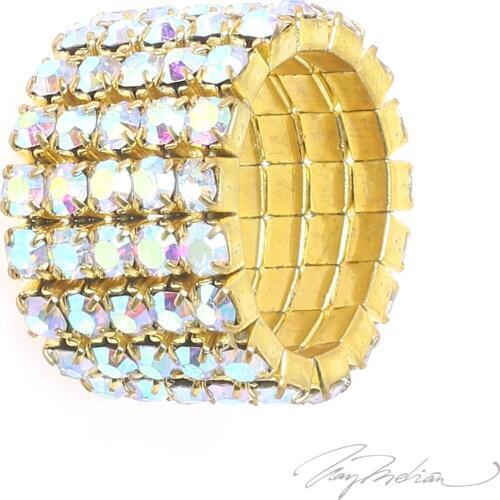 Crystals ring gold STRASSARO Collection CROWN