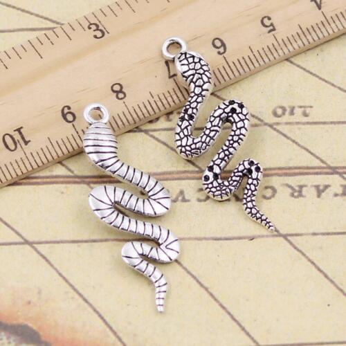 10pcs Charms Cobra Snake 42x14mm Tibetan Silver Color Pendants Antique Jewelry Making DIY Handmade Craft