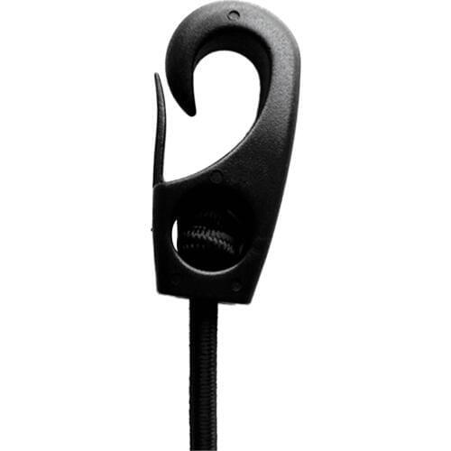 10 Pieces Shock Cord Hook Bungee Rope Hook for 7mm Bungee Cord, Black
