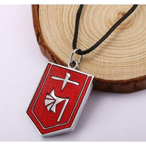 12pcs/lot Hot Fashion Anime Jewelry Bleach red Chapteren mark logo black leather Necklace alloy Pendant Necklace gift for fans