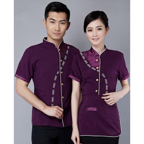 2017 Short-Sleeved man and woman Chef Clothing Uniforms Breathable Clothes Summer Clothing Work Services Kitchen Food Service