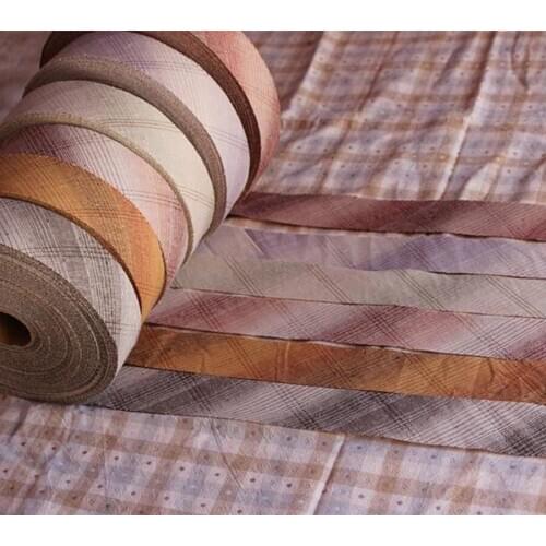 4cm Cotton Yarn Dyed Bias Binding Tapes Ribbon, Handmade DIY Patchwork Cotton Fabric Trimming Sewing Accessories material 10m