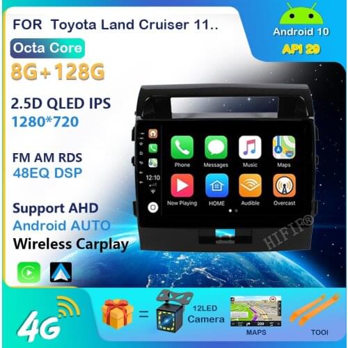 CAPLAY Android 10 Car radio FOR Toyota Land Cruiser 11 200 2007-2015 LC200 k3 k5 navigation audio autoradio no 2 DIN android DVD