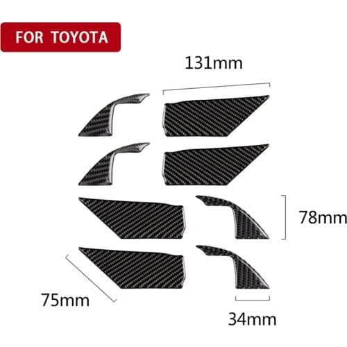Car Carbon Fiber Inner Door Handle Bowl Cover Trim Sticker Decorative Cover Car Styling Accessories for Toyota Camry 2018-2019