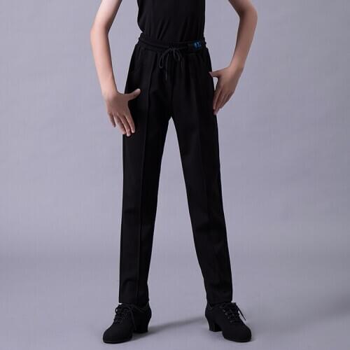 Boys Latin Dance Pants Loose Exercise Elastic Waist Trousers Cha Cha Rumba Samba Wear Kids Ballroom Dancing Clothes DNV13642
