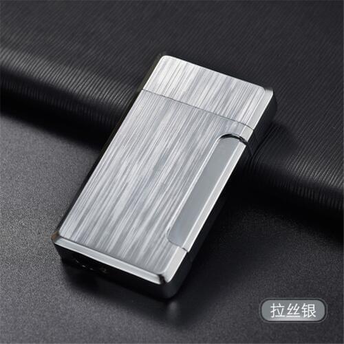 Boutique Mini Side Push Butane Jet Torch Cigarette Windproof Lighter Random Color metal Fire Ignition Burner NO GAS Accessories