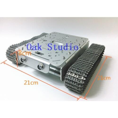 T200 -MT All Metal Tank, Silver Aluminum alloy tank car chassis with robot hand interface high torque motor arduin Stm32