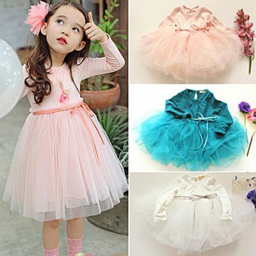 Kids Girls Clothes 2020 New Spring/Autumn Models Korean Temperament Princess Dresses Cute Baby Girls Children Quality Dresses