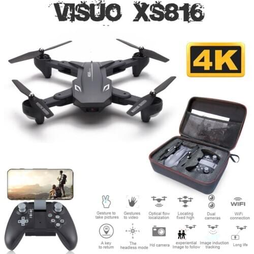 Visuo XS816 RC Drone 4K 720P Dual Camera WIFI FPV Drones Gesture Shooting Professional Selfie Drone VS XS809HW XS809S E58 SG106