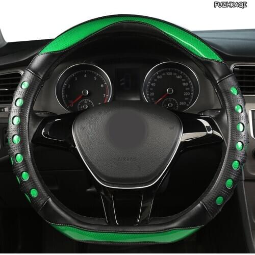FUZHKAQI Microfiber Leather Car Steering Wheel Cover For Fiat 500 500X Ducato Grande Punto Tipo Panda Freemont Bravo Stilo