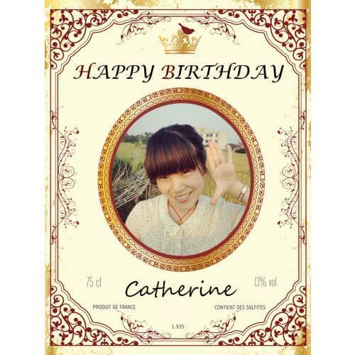 Personalized customize Wine Champagne Bottle PHOTO Label happy 1st 16th 30th 40th 50th 60th 70th Birthday Gift Present Ideas