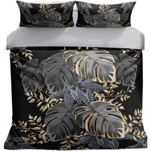 Leaf 3D Cotton Satin Double Duvet Cover Queen King Size Bed Linen Twin Full Leaf Pillowcases Best Quality 3d Double Duvet Sale