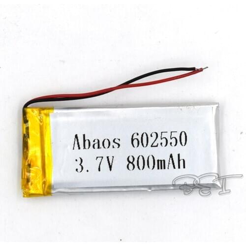 800mAH 602550 Polymer Rechargeable lithium 3.7V Li-ion Liion Battery for GPS Cell phone Speaker MP3 MP4 Navigater Camera