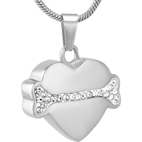 Pet memorial urn jewelry Crystal Dog Bone in my heart My Puppy always with me keepsake jewelry urn heart Dog cremation
