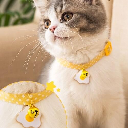 Cute Cat Collar with Bell Kitten Pendant Necklace Collar Breakaway Adjustable Cat Collars Puppy Collars Pet Supplies for Kitten