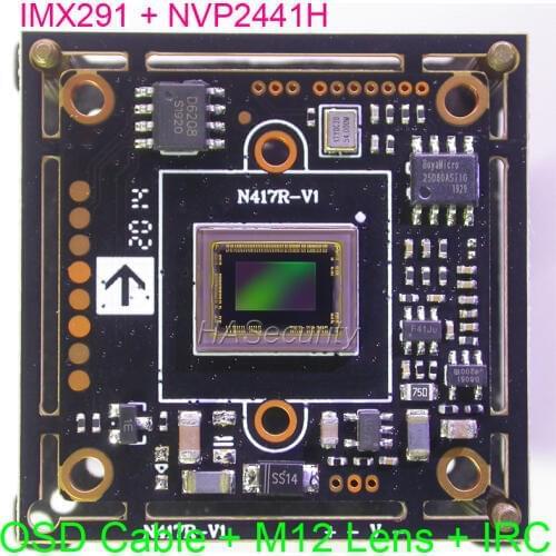 AHD-H (1080P) / CVBS(D1) 1/2.8" Sony STARVIS IMX291 CMOS +NVP2441 CCTV camera PCB board module +OSD cable +M12 LENs +IRC (UTC)