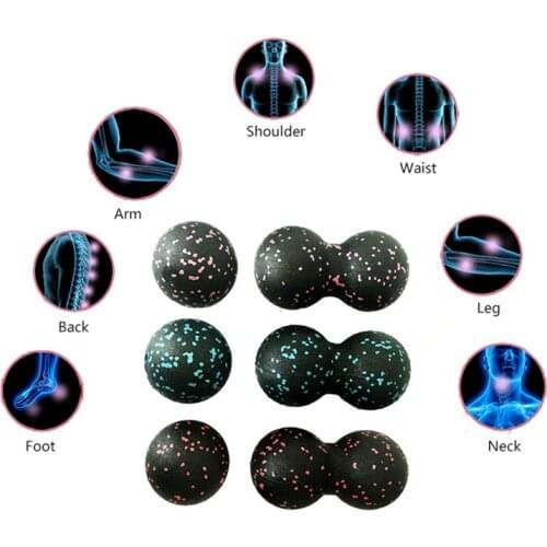 Mini EPP Fitness Ball Double Lacrosse Massage Ball Mobility Peanut Ball for Self-Myofascial Release Deep Tissue Yoga