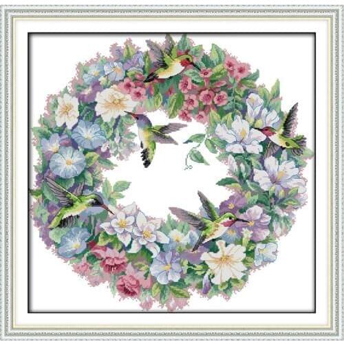 14/16/18/27/28 The Art of Hummingbirds(2) Counted Cross Stitch Sets Animals Cross Stitch Kits Embroidery Needlework