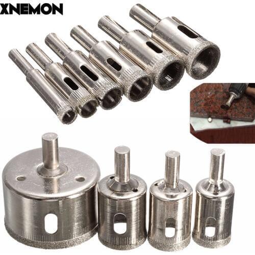 New 10PCS/set 8-50mm Diamond Coated Core Hole Saw Drill Bits Tool Cutter For Tiles Marble Glass Granite Drilling