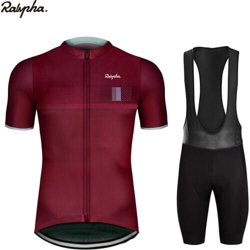 2021 New Black Ralvpha Pro Cycling Team Short Sleeve Maillot Ciclismo Mens Bike Riding Suits Summer Breathable Bike Wear Set